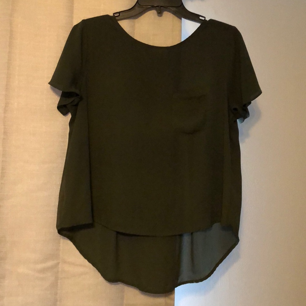 Army green loose blouse